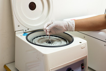 electronic Hematocrit centrifuge in medical clinic