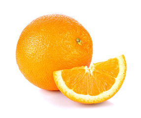Ripe orange isolated on white background
