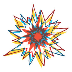 Cartoon colorful explosion or ornament