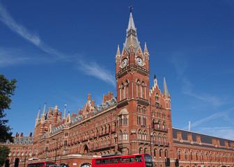Fototapeta na wymiar Victorian Gothic St. Pancras Railway Station, London, England