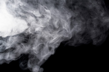 Abstract smoke hookah on a black background.