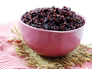 rice berry in bowl on white background