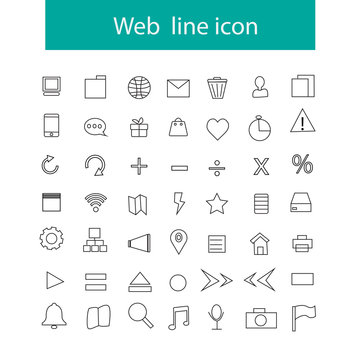 Web line icon vector.