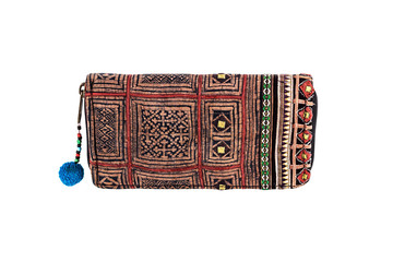 money bag with hand-made isolated on the white background