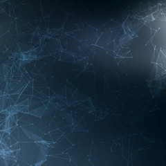 Abstract polygonal space low poly dark background with