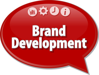 Brand Development  Business term speech bubble illustration