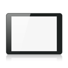 Black Tablet Computer or Reader on White Background