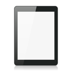 Black Tablet Computer or Reader on White Background