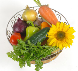 Basket with vegetables