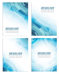 Set of flyer or brochure template, corporate banner. Abstract technology design, vector illustration.