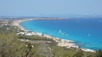 Panorama view of a Formenera beach