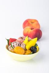 preserved fruits & Dried fruits. Food Snack on a Background