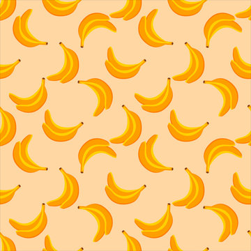 Vector seamless pattern with the element of bananas. The background with elements of exotic fruit. Banana backdrop