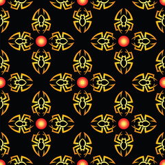 Halloween Spiders Seamless Pattern