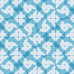 Seamless pattern of blue plaid geometric shapes