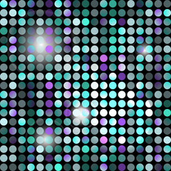 Abstract seamless pattern of colored dots with backlight