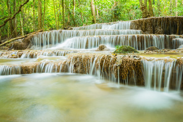 Huai Mae Khamin waterfall in  Kanchanaburi province, Thailand