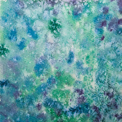 Vector Hand Drawn Green-blue Watercolor Background