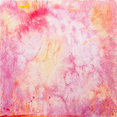 Vector Hand Drawn Pink Watercolor Background