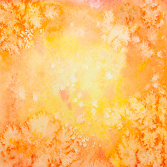 Vector Hand Drawn Orange Watercolor Background