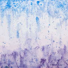 Vector Hand Drawn Violet-blue Watercolor Background