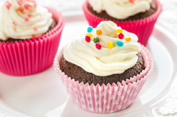 Colourful Chocolate Cupcakes