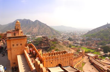 Fotobehang Amber Fort in de buurt van Jaipur, Rajasthan, India © frenta