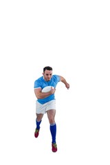 Rugby player running with the ball