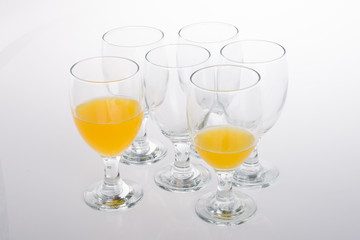 orange juice on a background