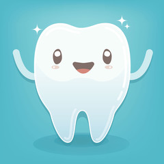 Dental Healthy Teeth smile vector cartoon