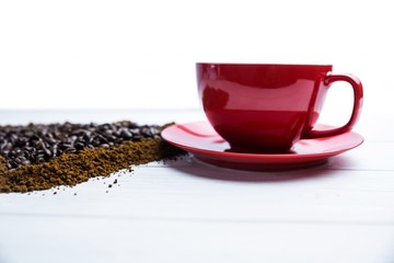 Coffee on a table with cup
