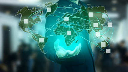 Network marketing around the world concept.