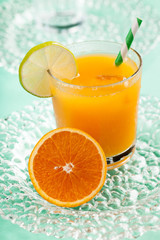Orange juice with ice