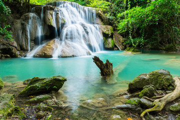 Huai Mae Khamin waterfall in Kanchanaburi province, Thailand.