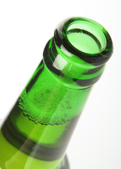 Green beer bottles set isolated on a white 