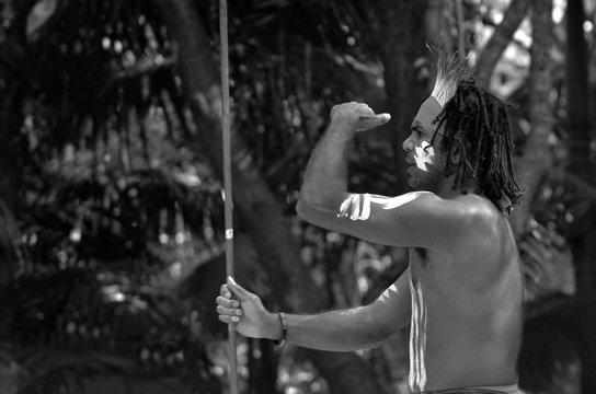 Yugambeh Aboriginal warrior man hunting
