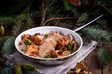 Pork tenderloin with Chanterelle sauce