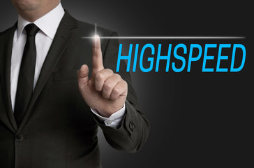 Highspeed Touchscreen is served by businessman