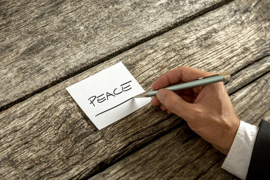 Peace concept written on a memo