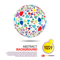 Background of the sphere with the texture of hearts with place f