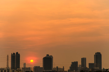 Fototapeta na wymiar City of sunset