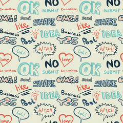 Textile seamless pattern on the topic of Internet communication