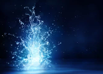 Foto op Plexiglas Water glansbron - fantasie van water voor versheidsconcept - schoonheid in de natuur