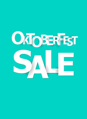 Oktoberfest sale, paper letters, origami style.Vector illustration.