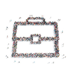 group  people  shape  briefcase