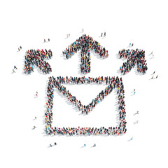 group people shape  letters arrow