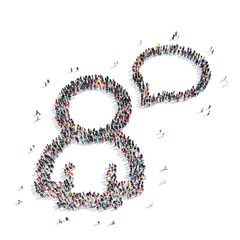 group  people  shape  man bubble  chat