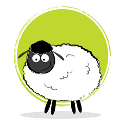 illustration cartoon  sheep  on the white background