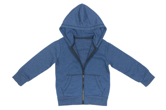 baby blue jacket with a hood isolated