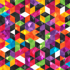 Colorful abstract pattern with geometric shapes.